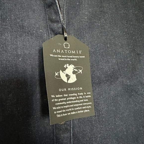 Anatomie Womens True Denim Larissa Indigo Blue Shacket Top M Long Sleeve Top NWT - Picture 7 of 10